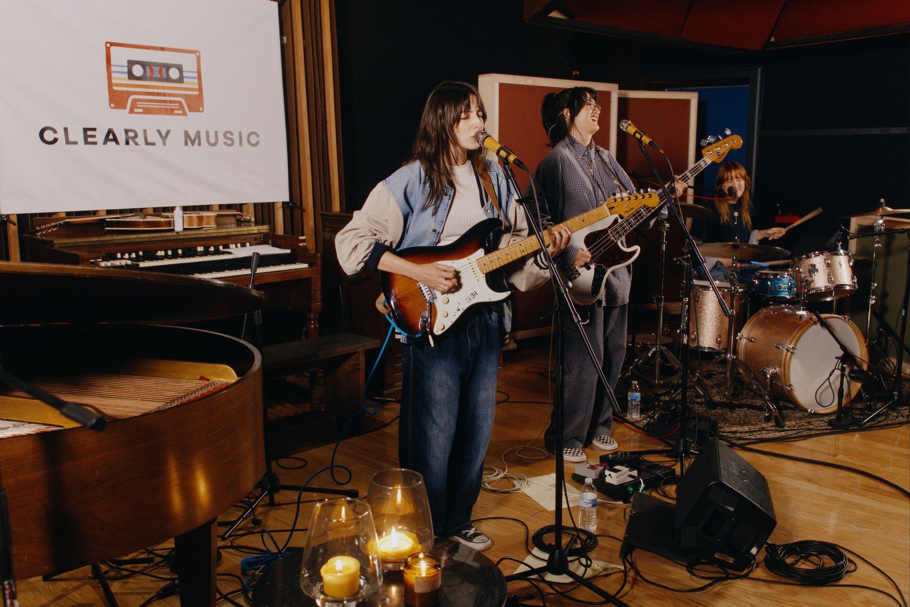 Musicians performing at a creative social event